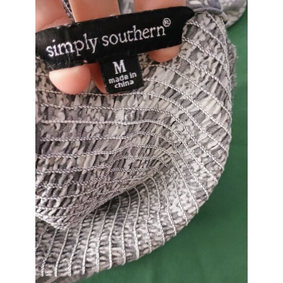 Simply Southern Gray Snake Skin Print Dress Smocked Modest Size Medium‎ - Picture 6 of 6